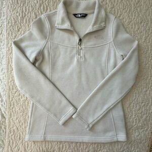 The North Face Sweater Women's Small Fleece Pullover Quarter Zip Cream Comfort